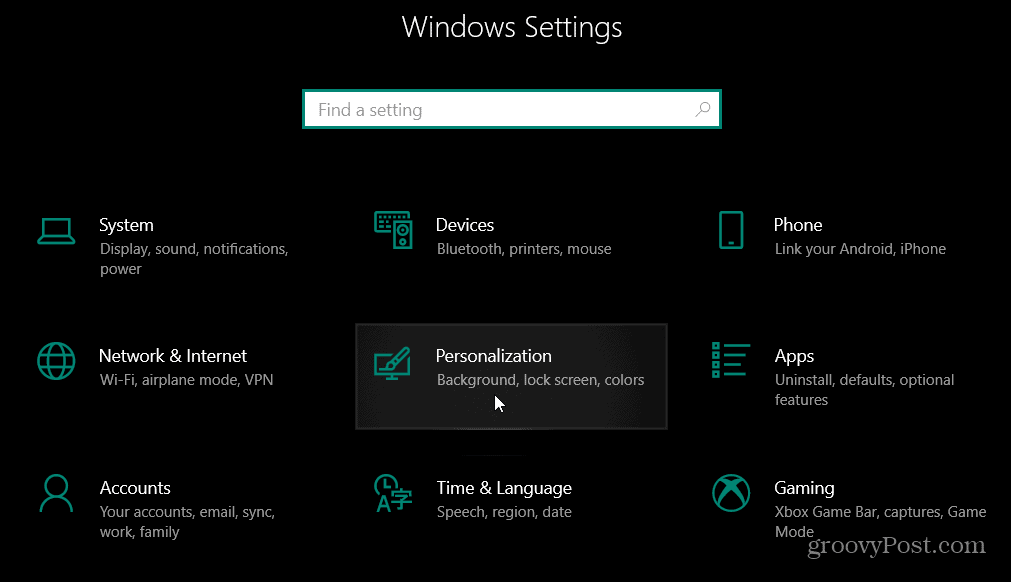 Personalisierungseinstellungen Windows 10