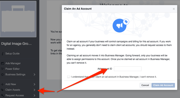 Facebook Claim Ad Account