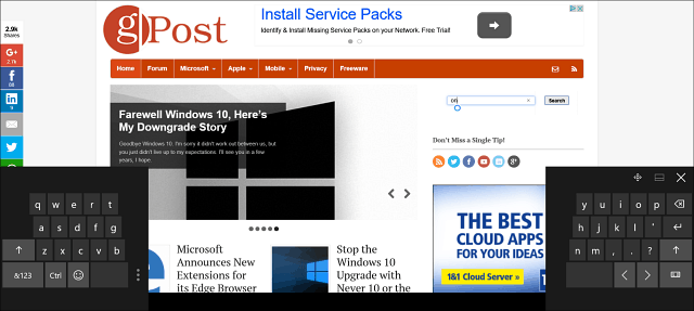 Windows 10 Tipp: Teilen Sie die Bildschirmtastatur im Tablet-Modus