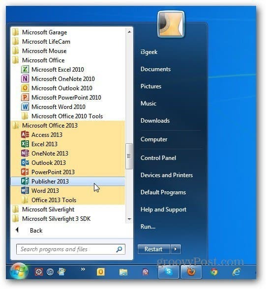 beide Versionen Office Starten Sie Windows 7