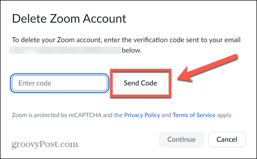 Zoom-Code senden