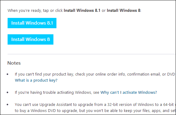 Windows 8.1-Download-Seite