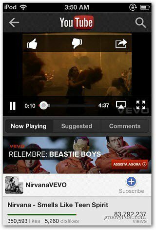 Nirvana Neue YouTube App