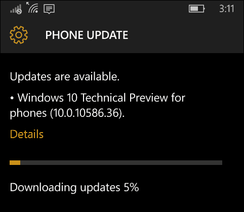 Windows 10 Mobile Insider Build 10586.36 ab sofort verfügbar