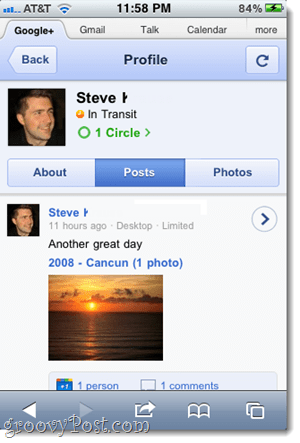 Google Plus Chat Status auf dem iPhone