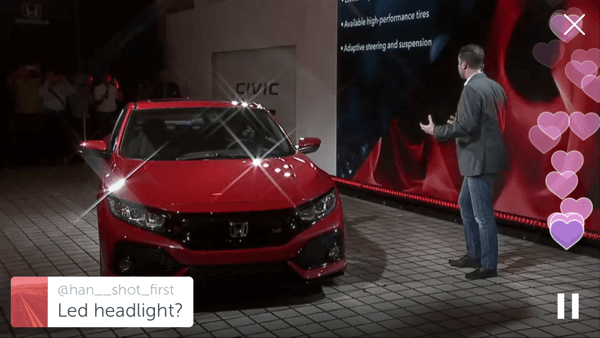 Honda hat Periscope verwendet, um den Civic SI-Prototyp 2017 zu enthüllen.
