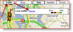 Google Maps Traffic Change Option für Live-Verkehr