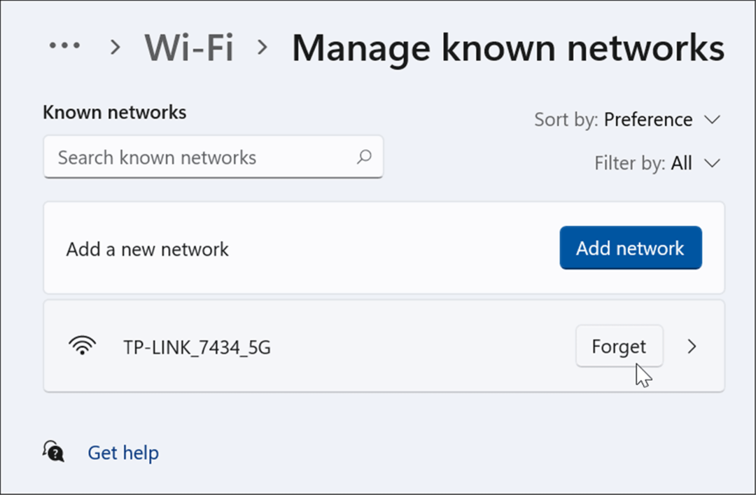 Vergessen Sie ein Wi-Fi-Netzwerk unter Windows 11