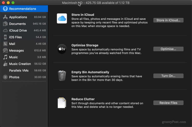 Speicherempfehlungen mac