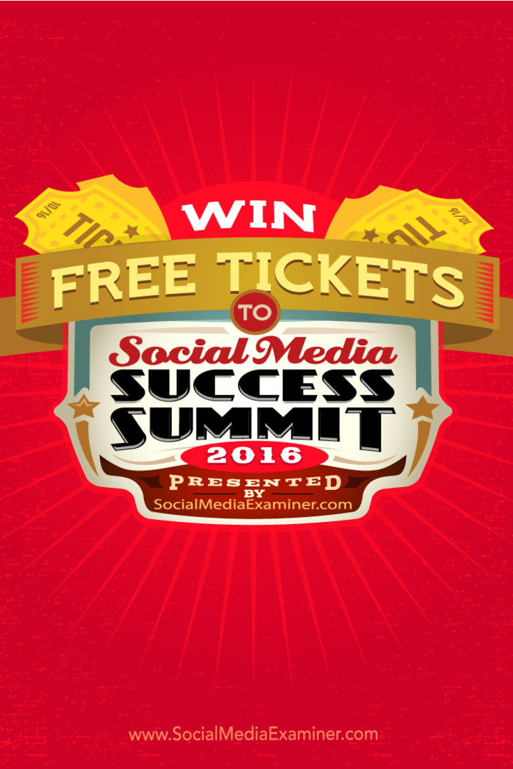 Erfahren Sie, wie Sie ein kostenloses Ticket für den Social Media Success Summit 2016 gewinnen können.