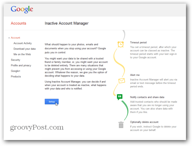 Google Inactive Account Manager Haupt