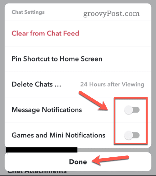 Deaktivieren Sie Chat-Benachrichtigungen auf Snapchat