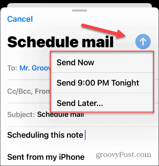 Planen Sie E-Mails auf dem iPhone