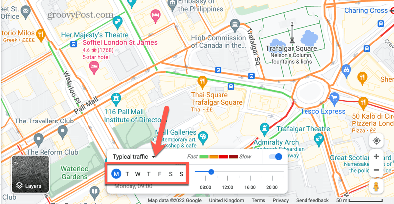 Google Maps typischer Verkehrstag