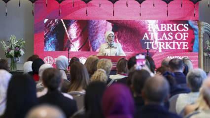 First Lady Erdoğan traf sich in New York mit den Ehefrauen führender Politiker: Die anatolischen Webereien waren umwerfend