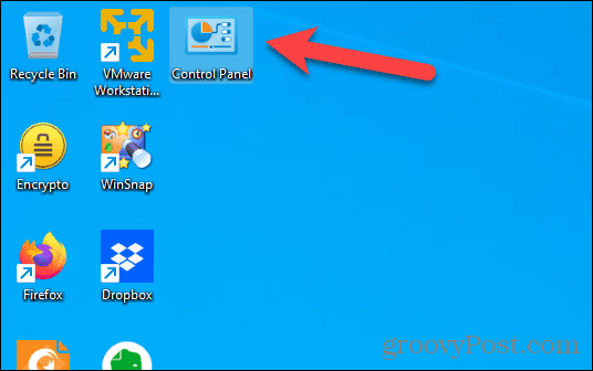 Systemsteuerungssymbol zum Desktop hinzugefügt