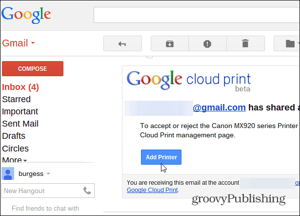 So teilen Sie Ihren Drucker über Google Cloud Print