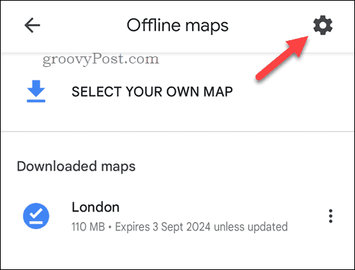 Einstellungen für Offline-Google Maps-Karten