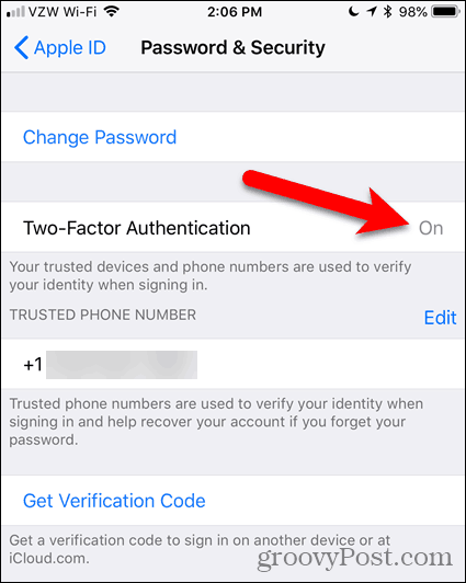 Zwei-Faktor-Authentifizierung unter iOS