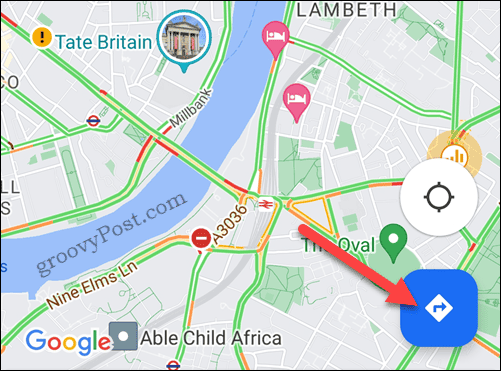 Schaltfläche für die mobile Wegbeschreibung von Google Maps