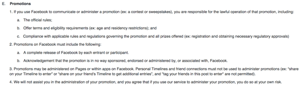 Facebook-Richtlinien und Nutzungsbedingungen