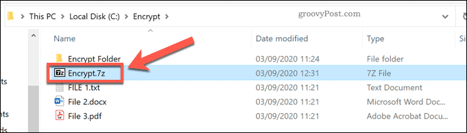 Eine 7z-Datei im Windows-Datei-Explorer