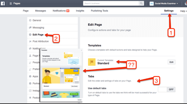 So ändern Sie Ihr Facebook-Seitenlayout mit Business Manager.