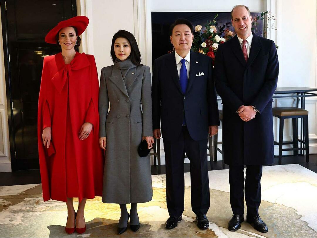 Kate Middleton und Prinz William mit dem südkoreanischen Präsidenten Yoon Suk Yeol und seiner Frau Kim Keon Hee