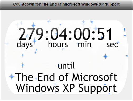 Countdown für die Windows XP-Unterstützung