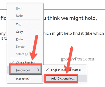 Firefox Wörterbücher hinzufügen