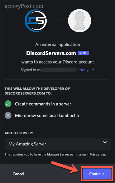Discord Server weiter