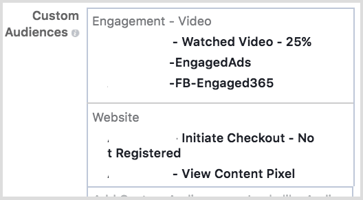 Richten Sie sich an benutzerdefinierte Facebook-Zielgruppen, die Ihre Nachrichten bereits gesehen haben.