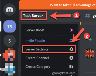 Option für Discord-Servereinstellungen
