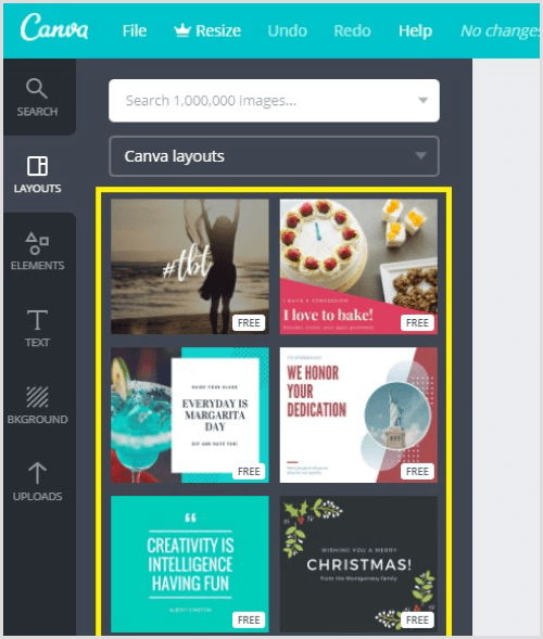 Canva-Vorlagenlayouts