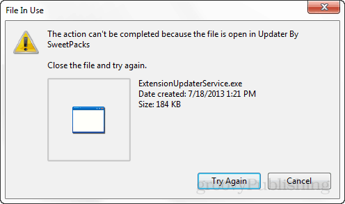 Die aktuell verwendete Datei kann nicht gelöscht werden