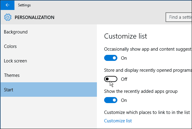 Windows 10: Elemente aus der Liste der am häufigsten verwendeten Elemente des Startmenüs entfernen
