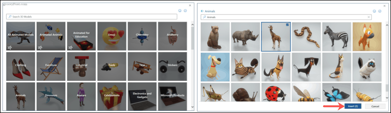 Suchen und durchsuchen Sie 3D-Modelle in Microsoft Office