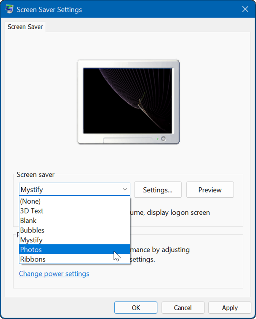 Bildschirmschonereinstellungen Fotos als Bildschirmschoner unter Windows festlegen