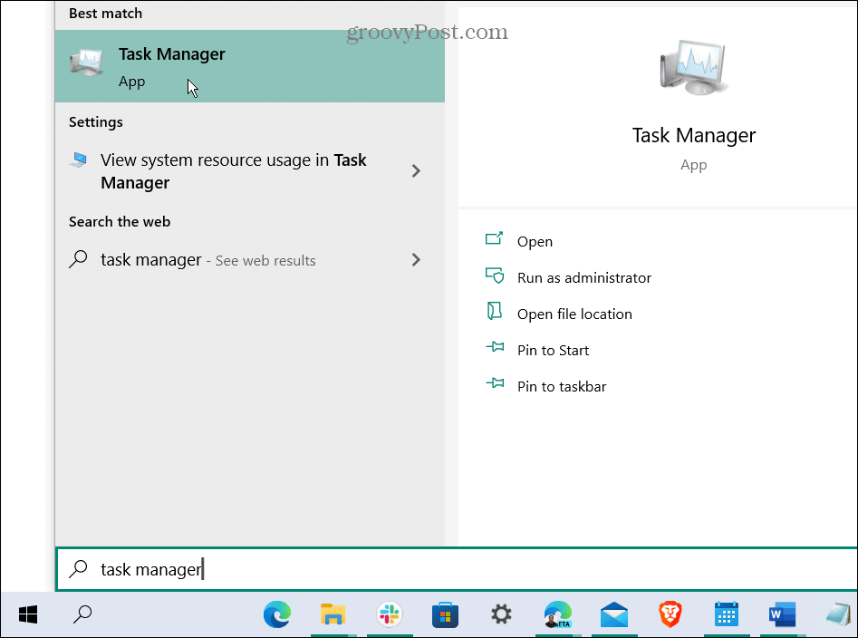 Startmenü des Task-Managers