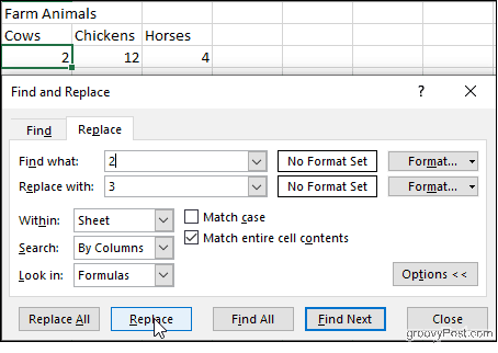 Excel Match Cell Content