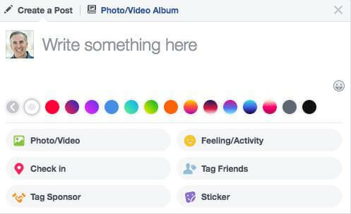 Facebook hat das Angebot an Hintergrundfarben für Statusaktualisierungen erweitert.