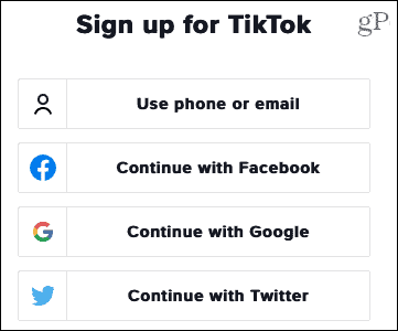 Melden Sie sich im Web für TikTok an