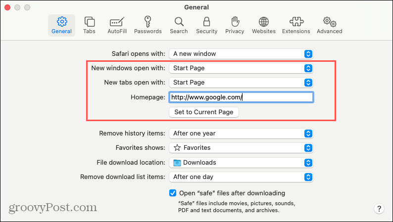 Einstellungen zum Öffnen neuer Registerkarten oder Windows in Safari