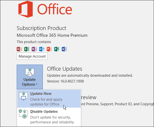 Office 2016-Update
