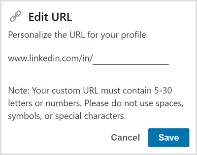 Bearbeiten Sie die URL für Ihr LinkedIn-Profil.