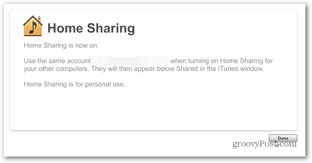 Home Sharing On