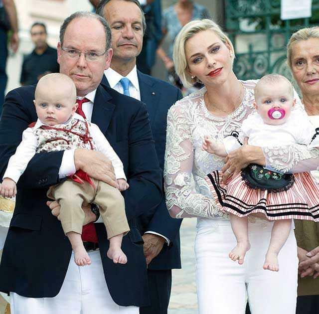 Prinz Albert von Monaco, Prinzessin Charlene und ihre Zwillinge
