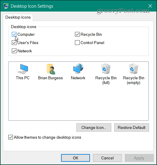 Icons stellt Desktop-Icons unter Windows wieder her