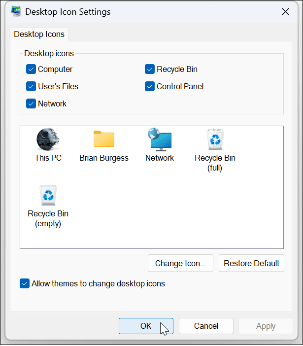 Passen Sie Windows 11-Systemsymbole an