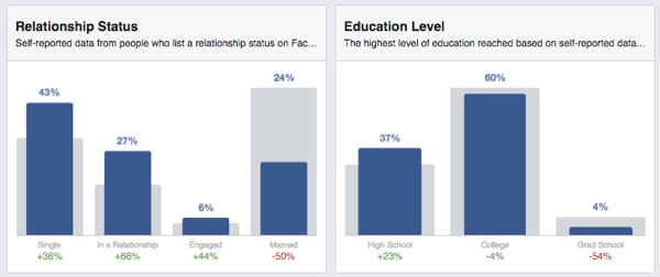 Facebook Publikum Einblicke Status Bildung